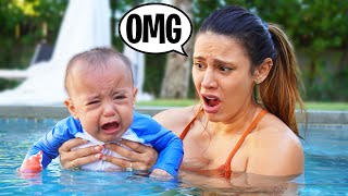 Baby Milan Goes SWIMMING for the FIRST TIME! (HE CRIED) | The Royalty Family
