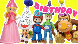 The Super Mario Bros Movie Princess Peach Birthday Party Surprise with Luigi, Toad, Bowser