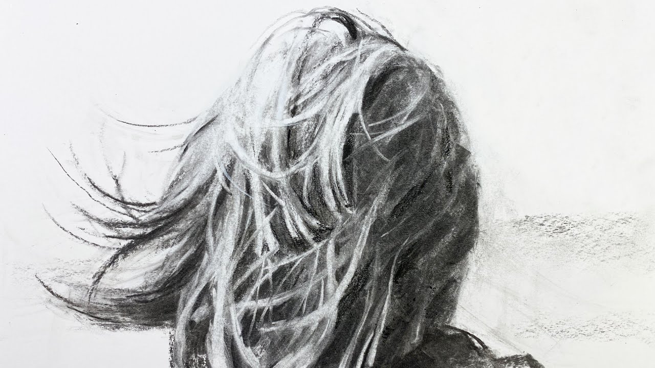 Charcoal Hair Drawing At Nathan Brodzky Blog