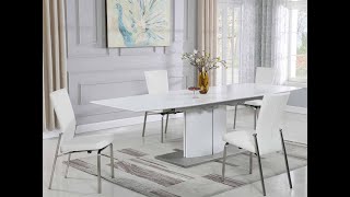 Chintaly Imports Elizabeth Matt White Dining Table