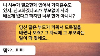 우리집에만 오면 자기가 필요했던 물건을 몰래 가져가는 시누..내가 신고하겠다 하니 부모없이 자라서 배운게 없다는 시모까지.뒤엎었습니다[라디오드라마][사연라디오][카톡썰]