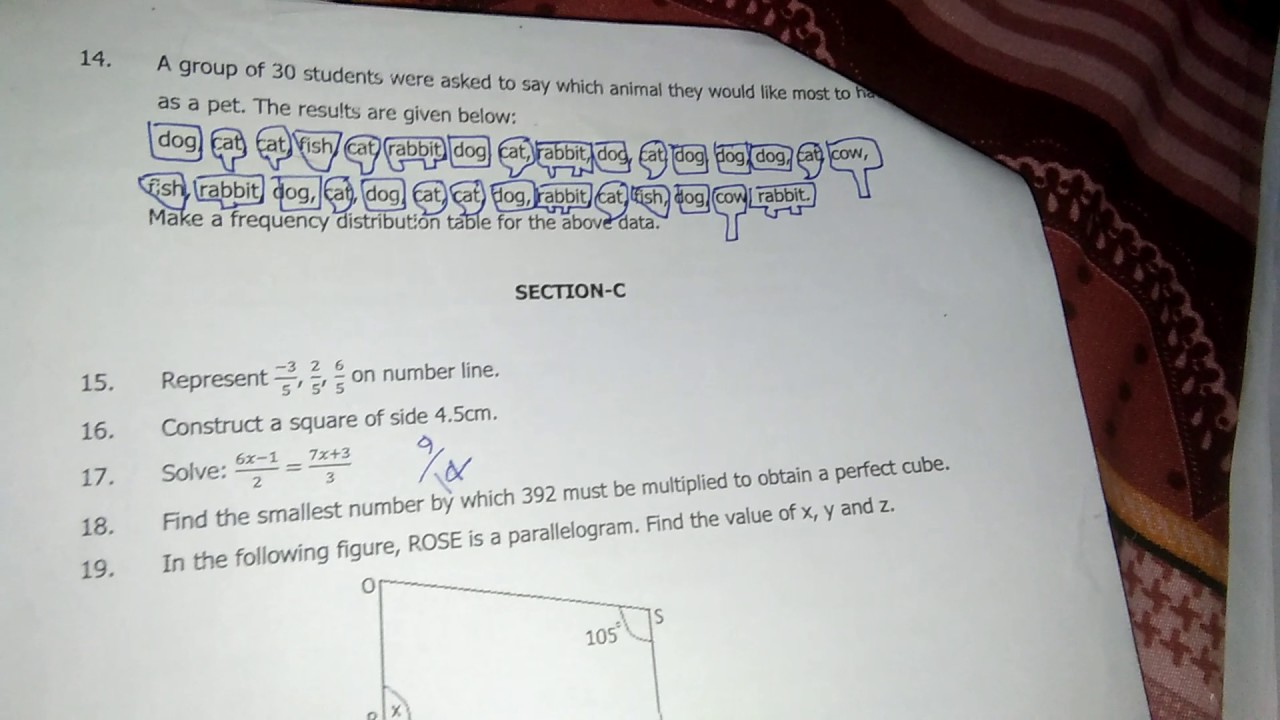 Cbse Maths Half Yearly Sample Papers Maths Class 8 - YouTube