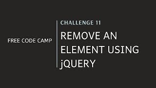 FCC - Remove An Element Using jQuery - SOLUTION !!!
