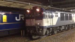 寝台特急北斗星とEF64 1047 貨物列車の並走【大宮駅】