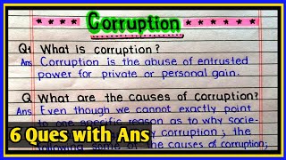 Write an Essay on Corruption in English | Corruption Essay 6 Questions Answers | Corruption in India