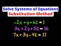 Solve a System of Equations with 3 Variables - Substitution Method | Eat Pi