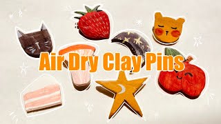 DIY Clay Pins | Make Cute Clay Pins with Air Dry Clay ☆