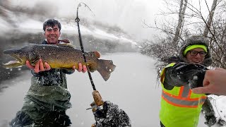 BLIZZARD Fishing Adventure Amidst BEAUTIFUL but Treacherous Conditions