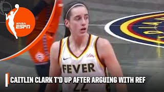 Caitlin Clark T'D UP for yelling at ref after turnover 😳 | WNBA on ESPN