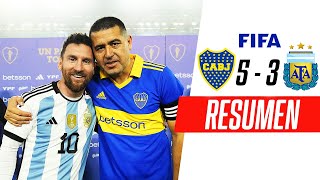 Gol De Messi en La Despedida de Riquelme (Boca 5 - 3 Argentina) - RESUMEN, GOLES & HIGHLIGHTS - HD