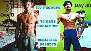 100 Pushups a Day for 30 Days Challenge Results | 3000 Push-ups Real Body Transformation Results