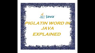PIGLATIN WORD || STRING PROGRAM