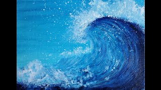 Acrylic Painting in 5 mins/Ocean wave painting /Wave painting/Easy For Beginners