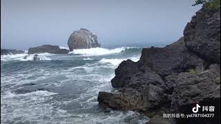 日本青森八户种差海岸的白岩