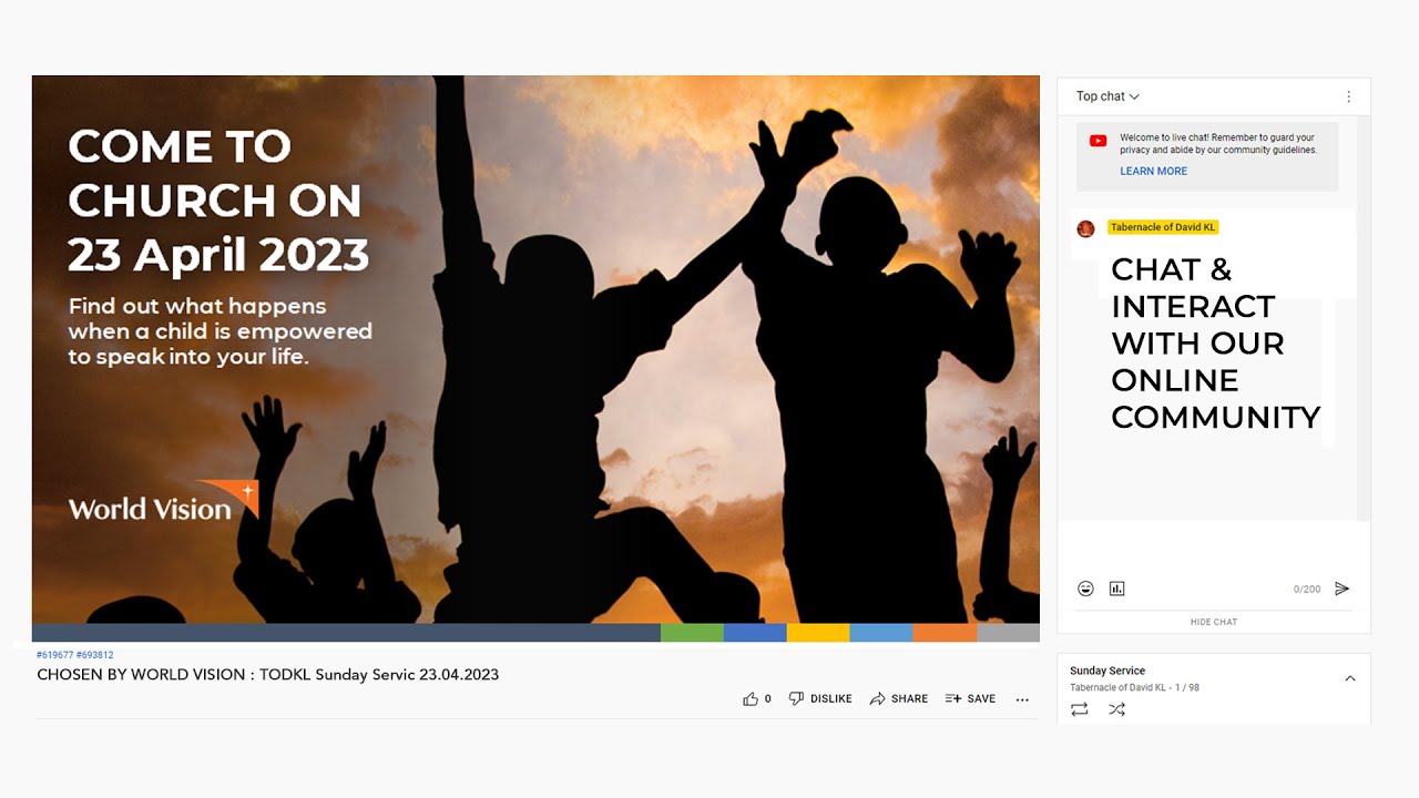 Chosen By World Vison Todkl Sunday Service 23 04 2023 Youtube