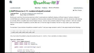 Java Practice It || 2.11 numbersOutputConstant || nested for loops