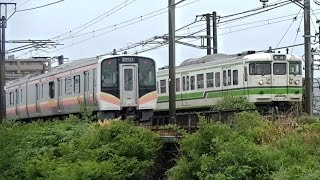 E129系B10編成441Mと115系N26+N23編成434M　信越本線