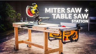 Simple but Highly Functional WORKBENCH with Table Saw and Miter Saw Stations
