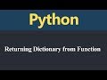 Returning Dictionary from Function in Python (Hindi)