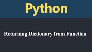 Returning Dictionary from Function in Python (Hindi)