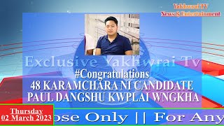 #Congratulations || 48 KARAMCHARA NI CANDIDATE PAUL DANGSHU KWPLAI WNGKHA