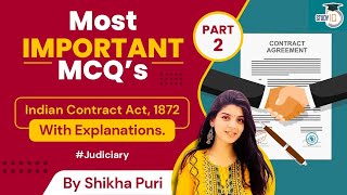 Most Important MCQ’s of INDIAN CONTRACT ACT | Part 2 | JUDICIARY