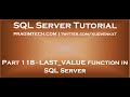 LAST VALUE function in SQL Server