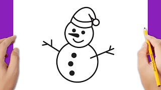 How to draw a Christmas snowman ⛄🎅