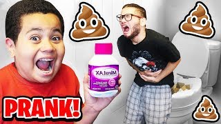 KID PRANKS BROTHER WITH LAXATIVE IN HIS DRINK!! **LAXATIVE PRANK GONE EXTREMELY WRONG!!!** REVENGE!