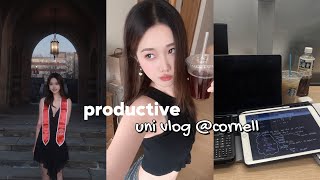 PRODUCTIVE UNI VLOG (at cornell university 🧸): study with me, final exams week, what i eat