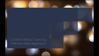 G999 WebWallet Creation