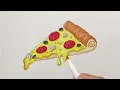 how to draw a slice of pizza easy steps beginner