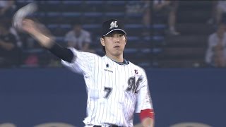 【プロ野球パ】安定の守備！鈴木大地、鋭い打球を難無くさばく 2015/09/04 M-L