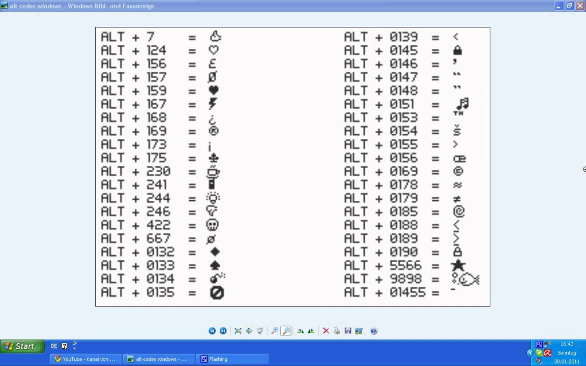 Windows Alt Codes For Symbols Word