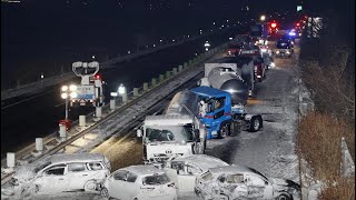 Snowstorm causes 134-vehicle pileup on Japanese highway