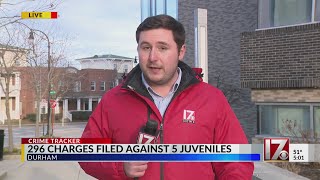 296 charges filed against 5 juveniles in Durham