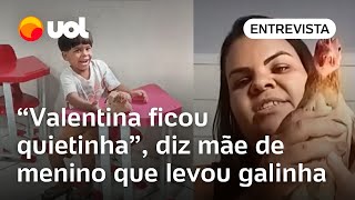 Menino leva galinha para escola em Goiás: 'Valentina faz tudo com ele', diz mãe após vídeo viralizar