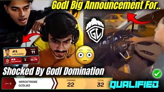 Godl Big Announcement For..🔥Godl Easily Qualified 💛✅• Casters Shocked By Godl Domination 💯  Admino 🥵