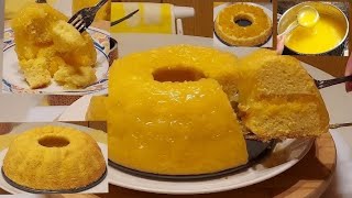 เค้กส้มหน้านิ่ม\u0026ไส้มะม่วง เนื้อชิฟฟ่อน นุ่มฟูหอมอร่อย/ Orange Chiffon Cake /Topped with Orange sauce