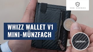 VON HEESEN - Whizz Wallet mit CRYPTALLOY® RFID-Schutz, Mini-Münzfach und 5 Kartenfächern (carbon)