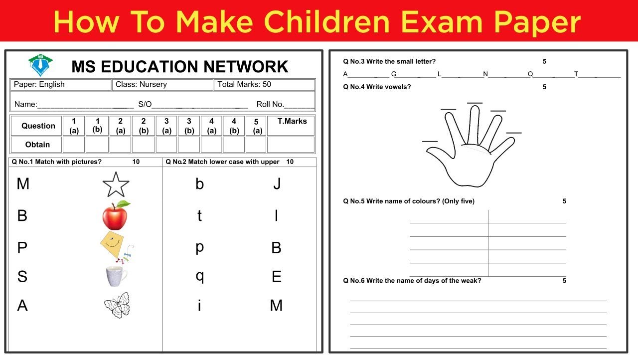 Exam Paper Cover Page Template