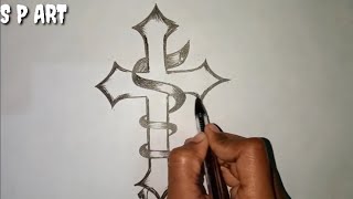 How To Draw Tattoo ||Cross symbol tattoos designs|| Christion Symbol tattoo