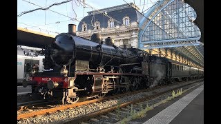 Steam Locomotive 140.C.38 'Soulac 1900' Beautiful departure from Bordeaux Station !