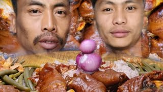 Eating beef leg with my son Naga mukbang @akzzvlog2379