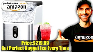 Order COWSAR Nugget Ice Maker Countertop, Soft Chewable Nugget Ice Cubes Machine, One-Button Quick