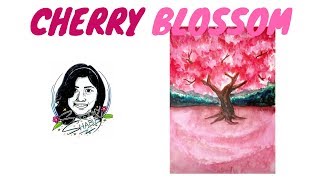 CHERRY BLOSSOM PAINTING | WATER COLOUR | Sketchy Shabby