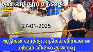 குன்னத்தூர் ஆட்டுசந்தை/ஆடுகள்வரத்து அதிகம் விற்பனை மந்தம் விலை குறைவு#kunnathur #monday #tamilsingam