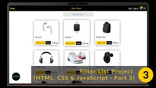 Filter Search List Project HTML, CSS & JavaScript - Part 3