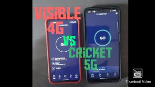 Visible wireless 4g vs cricket wireless 5g speed test.