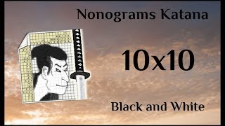 Nonograms Katana | 10x10 | Black and White | ALL SOLUTIONS